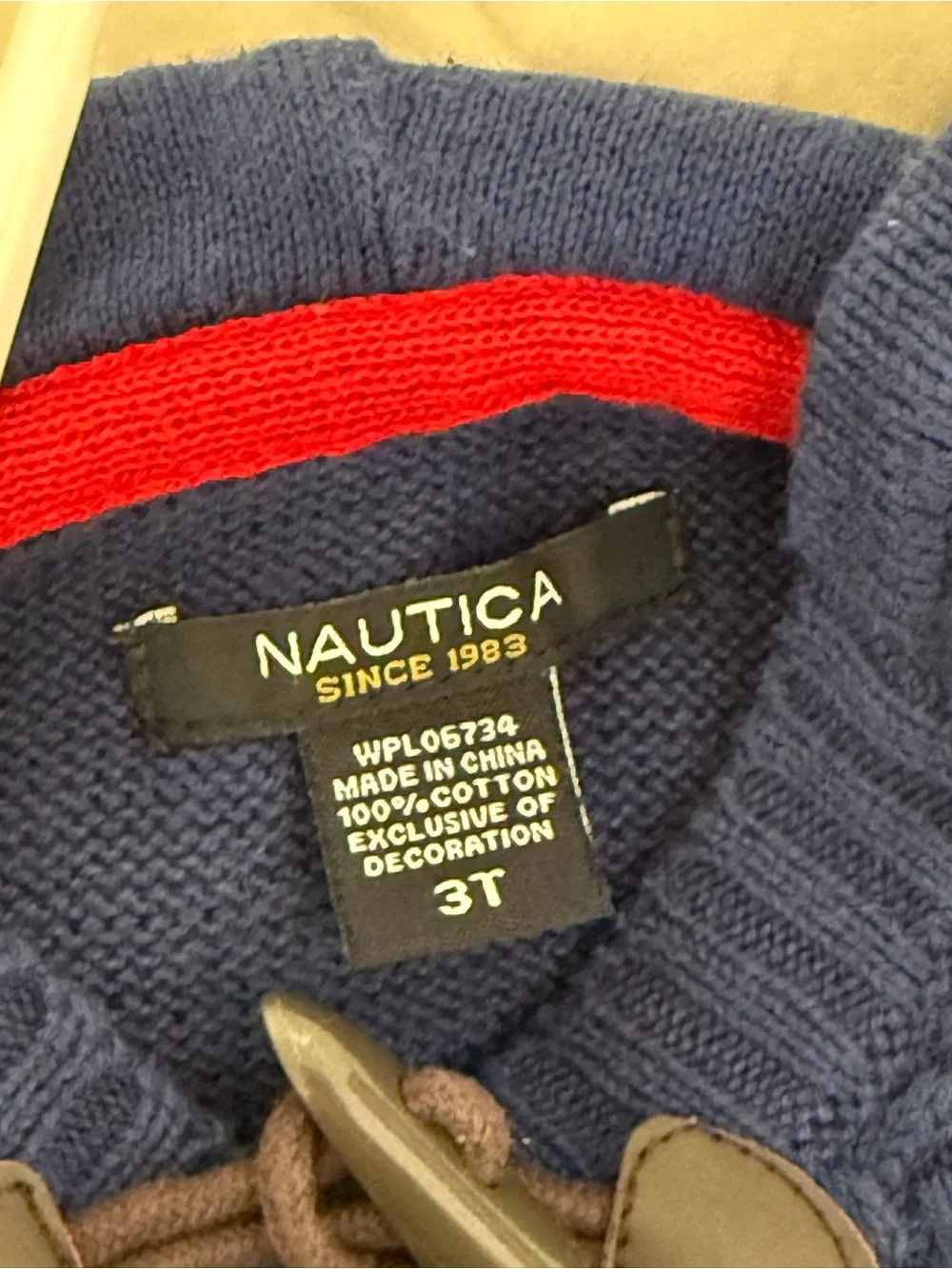 Nautica Navy Hooded Knit Dress with Toggle